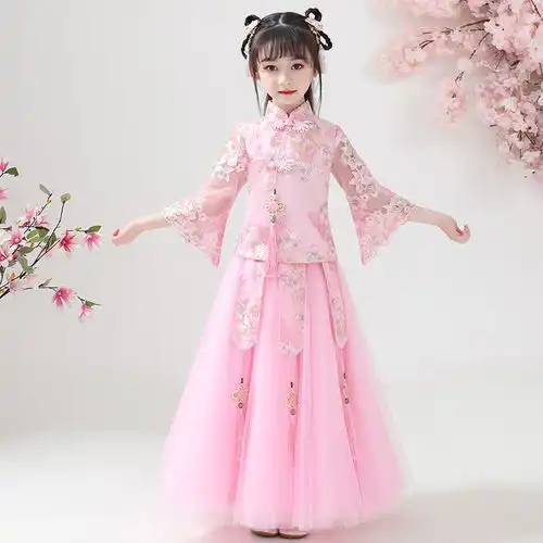 女童汉服女夏仙女裙小女孩古装裙子公主裙旗袍套装宝宝裙子ghd