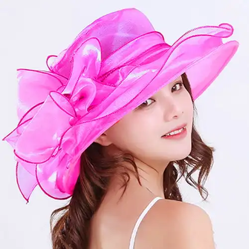 遮阳帽女士太阳帽子防晒防紫外线春夏凉帽纱帽沙滩帽欧根纱蝴蝶结