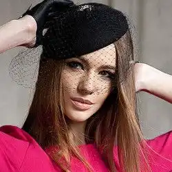 复古风神秘面纱淑女帽