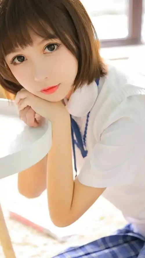 女神来喽蓝白jk制服,清新甜美
