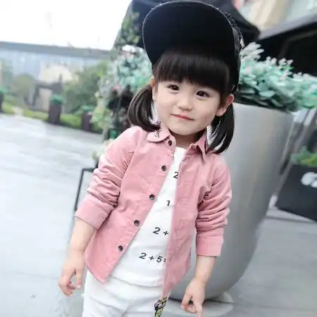 儿童衬衫秋季新款女童宝宝中小童装绣花草莓灯芯绒长袖衬衣zl图片大全邮乐官方网站