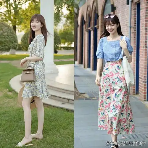 今夏火了一种穿法叫碎花裙运动鞋,时髦显高,照着穿就对了