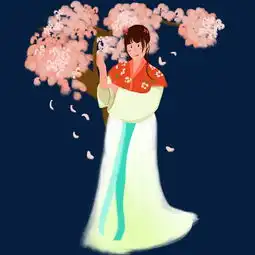 手绘绿色汉服女子图片素材其他格式下载动漫人物大全