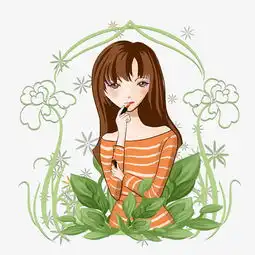 欧美风涂口红的小女孩图片素材其他格式下载动漫人物大全