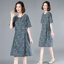 长期大货现货2021年夏新款时尚小碎花中长款连衣裙女