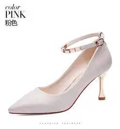 莱卡金顿6402单鞋女春秋季新款尖头高跟细跟一字带时装女鞋韩版百搭休闲鞋