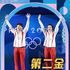 祝贺中国队第2金中国队跳水女双3米板金牌