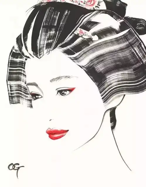 简约不简单,这样的水墨画美女插画,太迷人了
