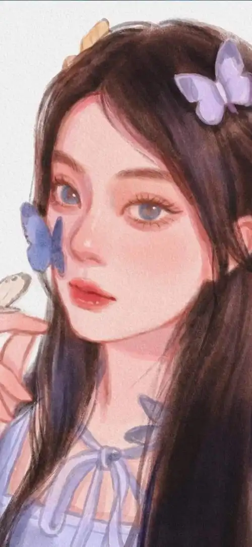 丧气女图头像插画壁纸