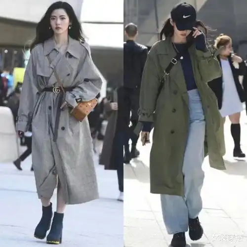 韩国女生太会穿,首尔街拍上演风衣大秀,妆容精致穿出高级感