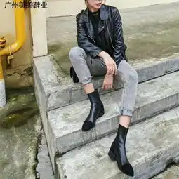 欧洲站2018秋冬新款真皮女式短靴时尚原单外贸日韩英伦女靴欧美高端广州女鞋批发