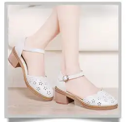 百年纪念1411春季新款女鞋子韩版一字扣文艺镂空单鞋女