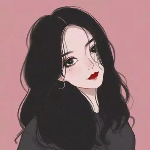 插画头像女生简约气质刘