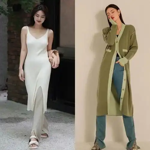 真正优雅高级的女人,都懂得用一条针织裙,穿出秋天的风情万种