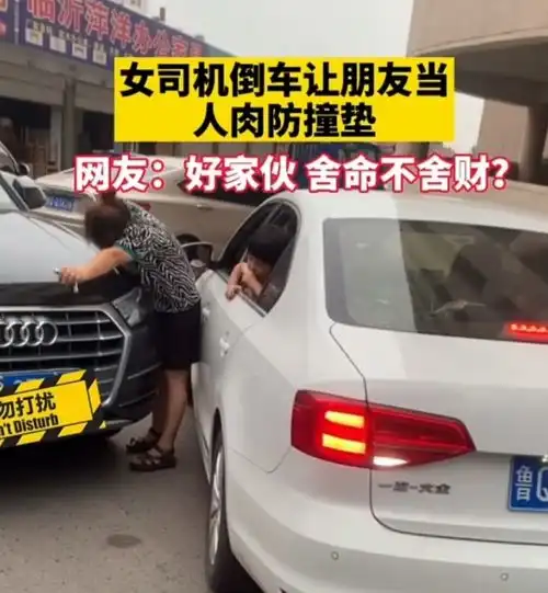 女司机为保护豪车,让闺蜜当人肉防撞垫网友舍生取义