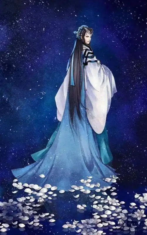 手绘古风男子背影图,头像尺寸都可以,衣服是蓝白好帅的