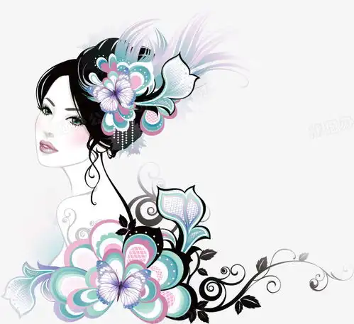 卡通花美人,人物,淘宝,女人png图片素材免费下载ai格式636582像素熊猫办公