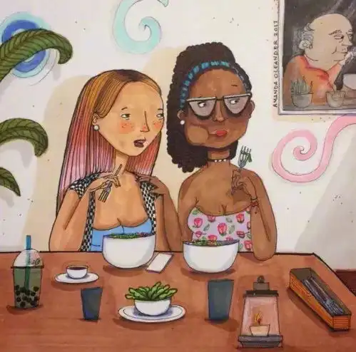 朋友圈暖心插画我可以不谈恋爱,但不能没有你