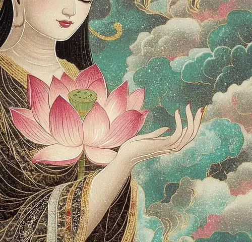 灵库佛莲若能静坐,看世间一切如梦,若能如莲,任风吹雨打,依然清纯无染佛陀喜欢莲花,主要是因为莲花在佛教文化中象征着清净觉悟超脱在佛教的象征体系中