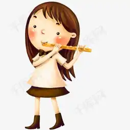 吹笛子的小女孩人物设计素材图片免费下载高清png千库网图片编号10108929