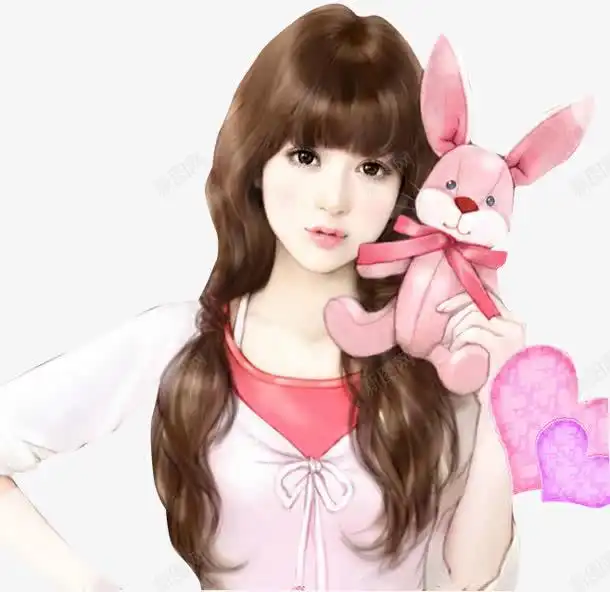 呆萌兔子可爱美少女美少女素材