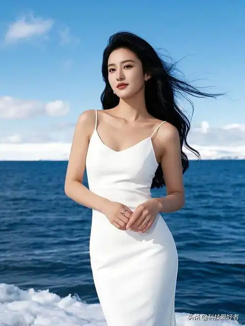 高清壁纸海洋边的美女写真,气质佳,风景美