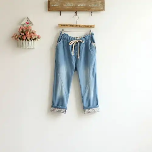 外贸原单通勤文艺范碎花卷边中裤日系森林堆糖,美图壁纸兴趣社区