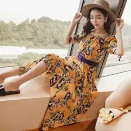 唯美浪漫的雪纺中长裙,淑女范尽显