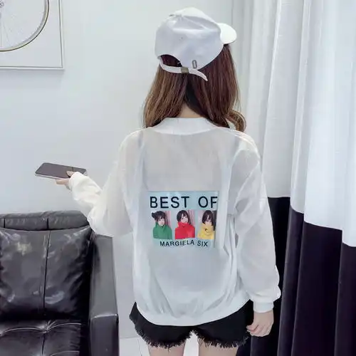 2019夏季新款韩版时尚长袖薄款防晒衣外套美女贴画短款上衣空调衫