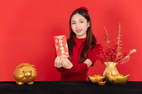 龙年大吉新年龙年春节美女人物摄影图摄影图