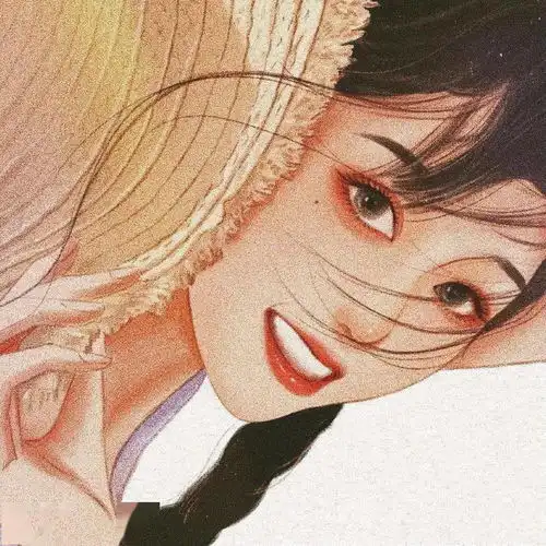 卡通头像女手绘不配