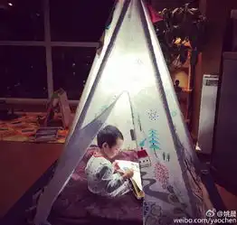 姚晨晒儿子帐篷照小土豆安静读书侧脸萌