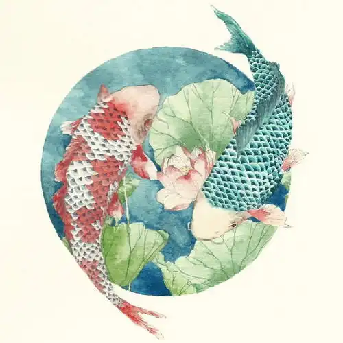 锦鲤头像图片吉利,可爱锦鲤微信头像吉利