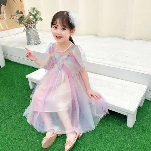 大眼睛网供zy2105女童纱裙