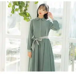 施悦名2019秋季新款甜美系带蝴蝶结格子连衣裙女显瘦淑女裙子a