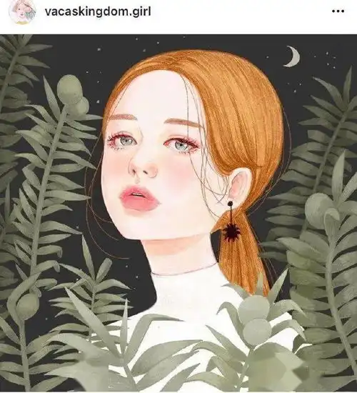超火的美少女彩铅头像集彩铅少女头像插画,清新治愈