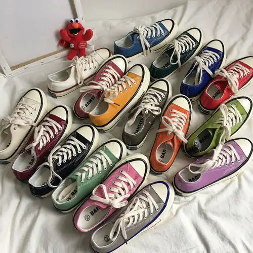 2020新款低帮帆布鞋女学生韩版百搭ins原宿风休闲平底复古1970s