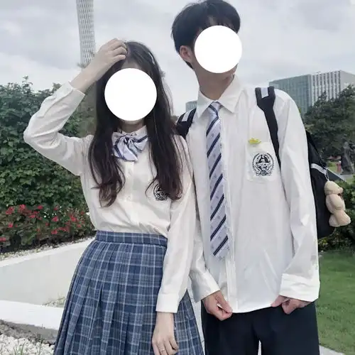 桥豆麻袋零度19新款jk制服学院风女学生刺绣白衬衫男女情侣衬衣