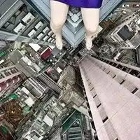 站在高楼想往下跳图片从高楼往下看想跳下去的女生图片