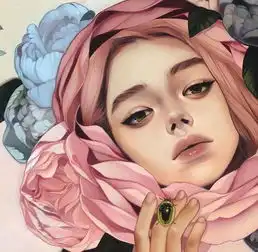 美女画像头像插画