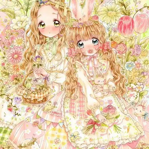 洛丽塔可爱漫画二次元卡通少女手绘素材