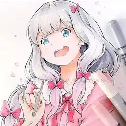 90后美女的小清新二次元动漫手绘,不能错过