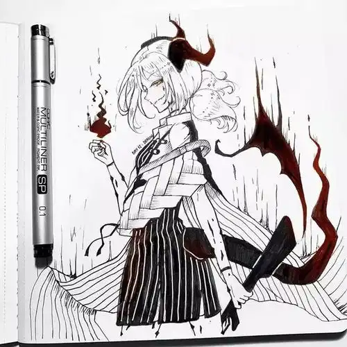 精美动漫手绘女生动漫这样画不上色也好看