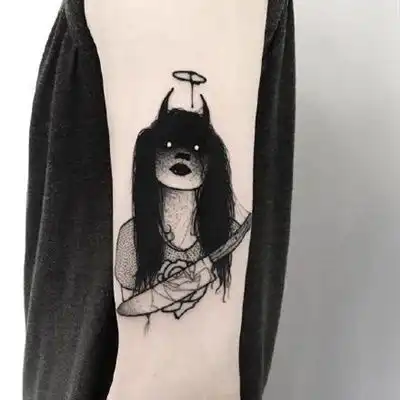 让人一眼就喜欢的头像暗黑系少女纹身作品图片