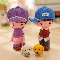 女友牵狗情侣头像卡通牵狗情头图片微信头像图片大全