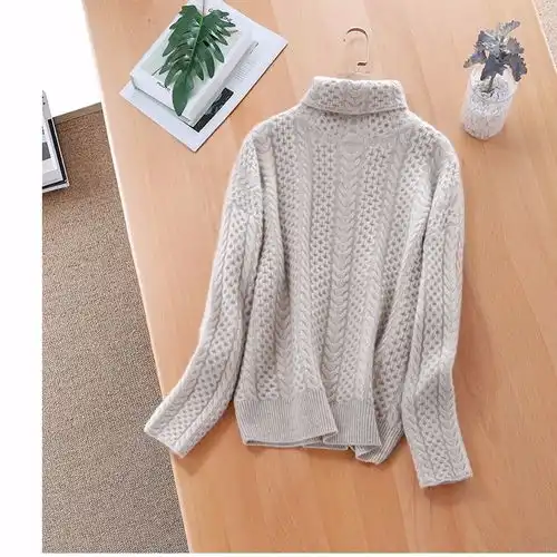 2019新款秋冬高领毛衣女学生韩版套头宽松打底针织衫慵懒