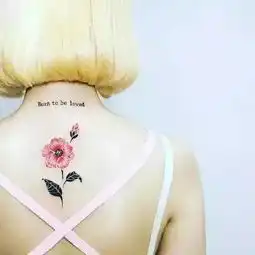 女生头像带花真人纹身