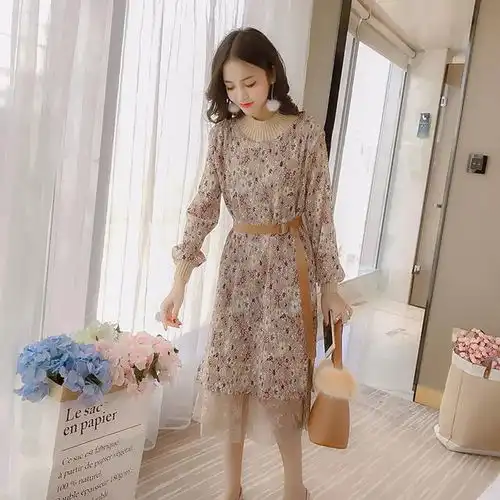 碎花头像女针织