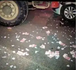 女子心情差故意撞车现场撒钱盘点彪悍的女司机