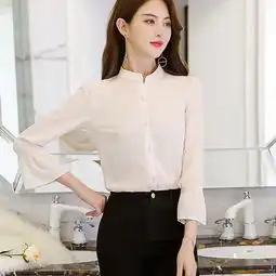 瑶行春夏新款时尚大码显瘦纯色上衣百搭休闲潮流女装衬衫